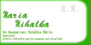 maria mihalka business card